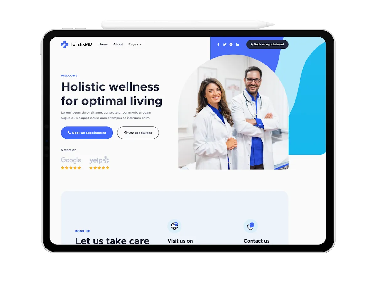 Healthcare marketing website