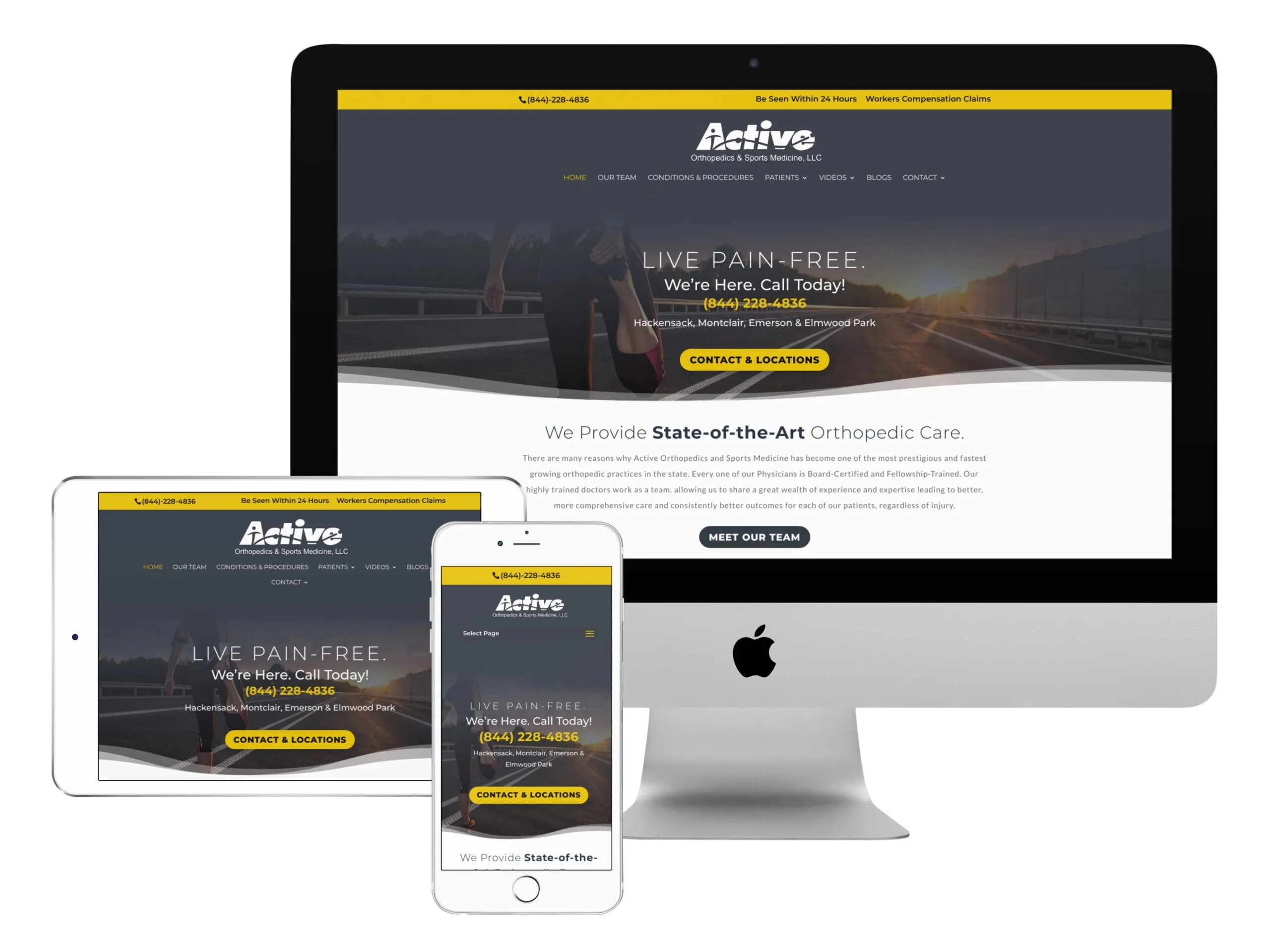 Active Orthopedics website design