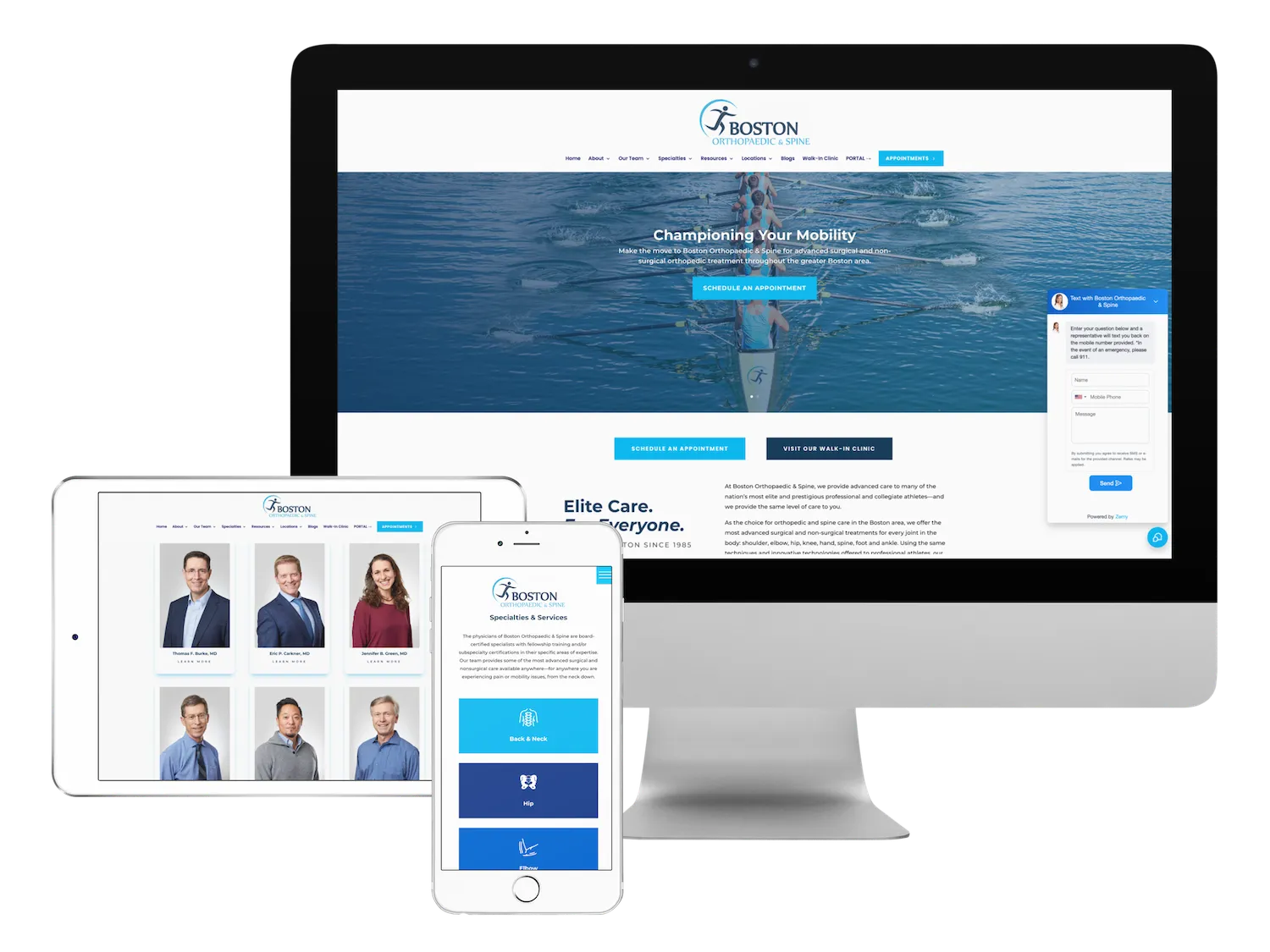 Boston Orthopedic & Spine website design