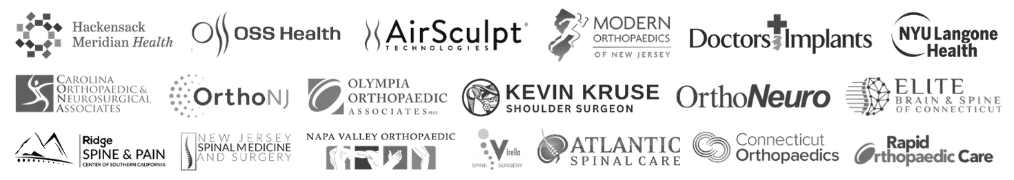 Logos of healthcare practices that trust Hexapoint Medical Marketing