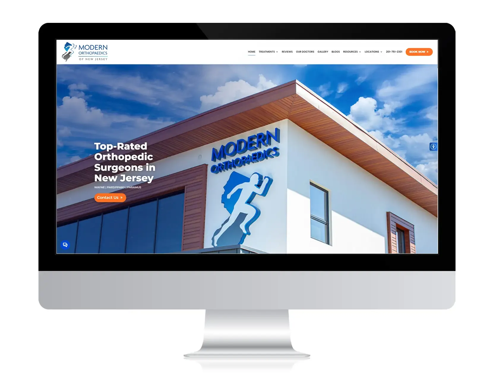 Modern Orthopaedics website after Hexapoint