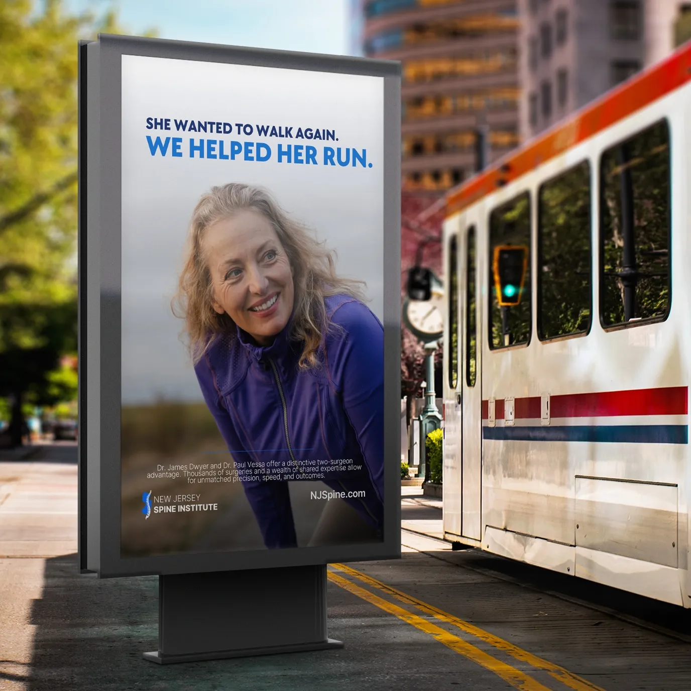 Walk to Run billboard campaign for New Jersey Spine Institute