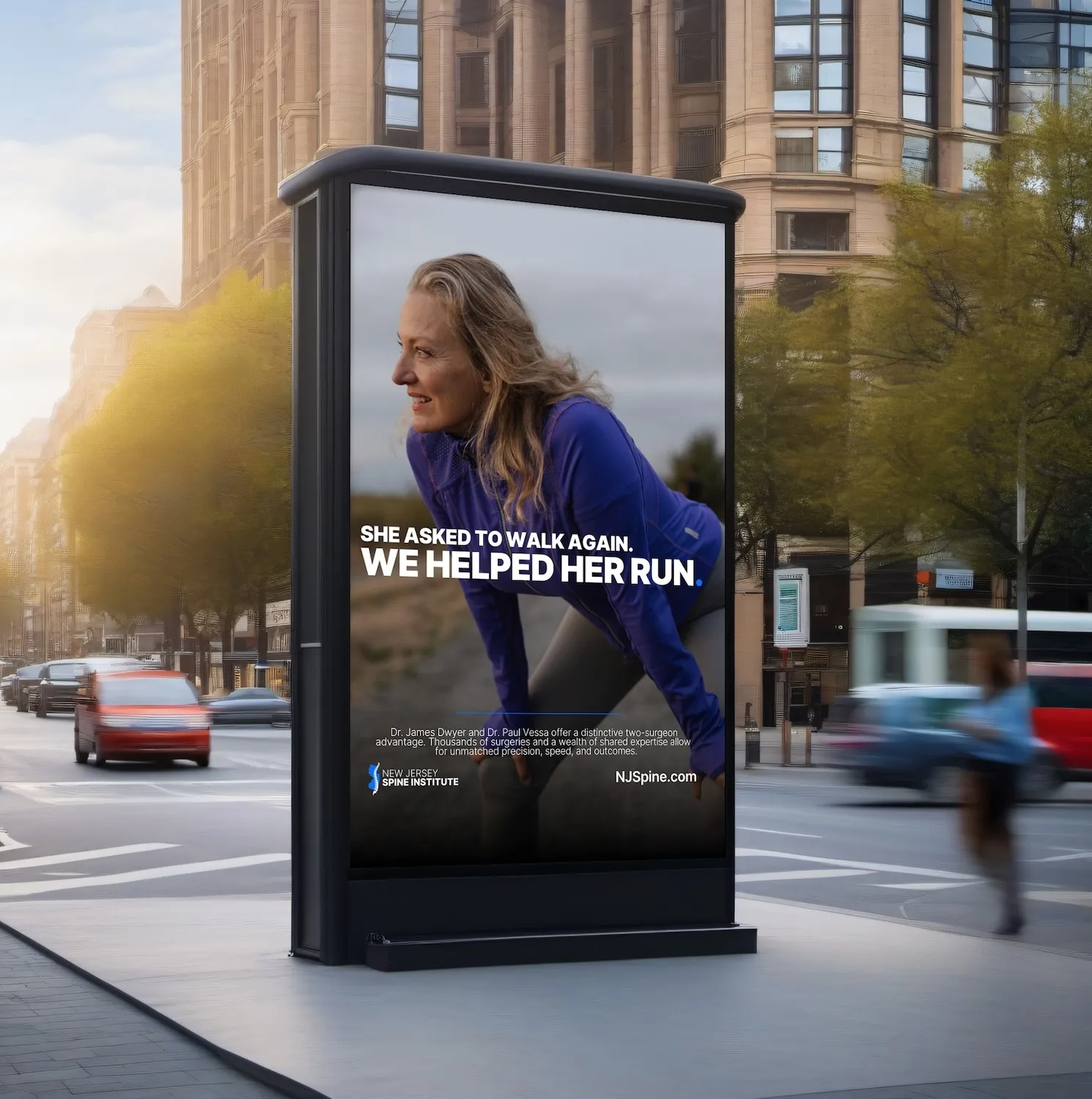 Walk to Run secondary billboard for New Jersey Spine Institute