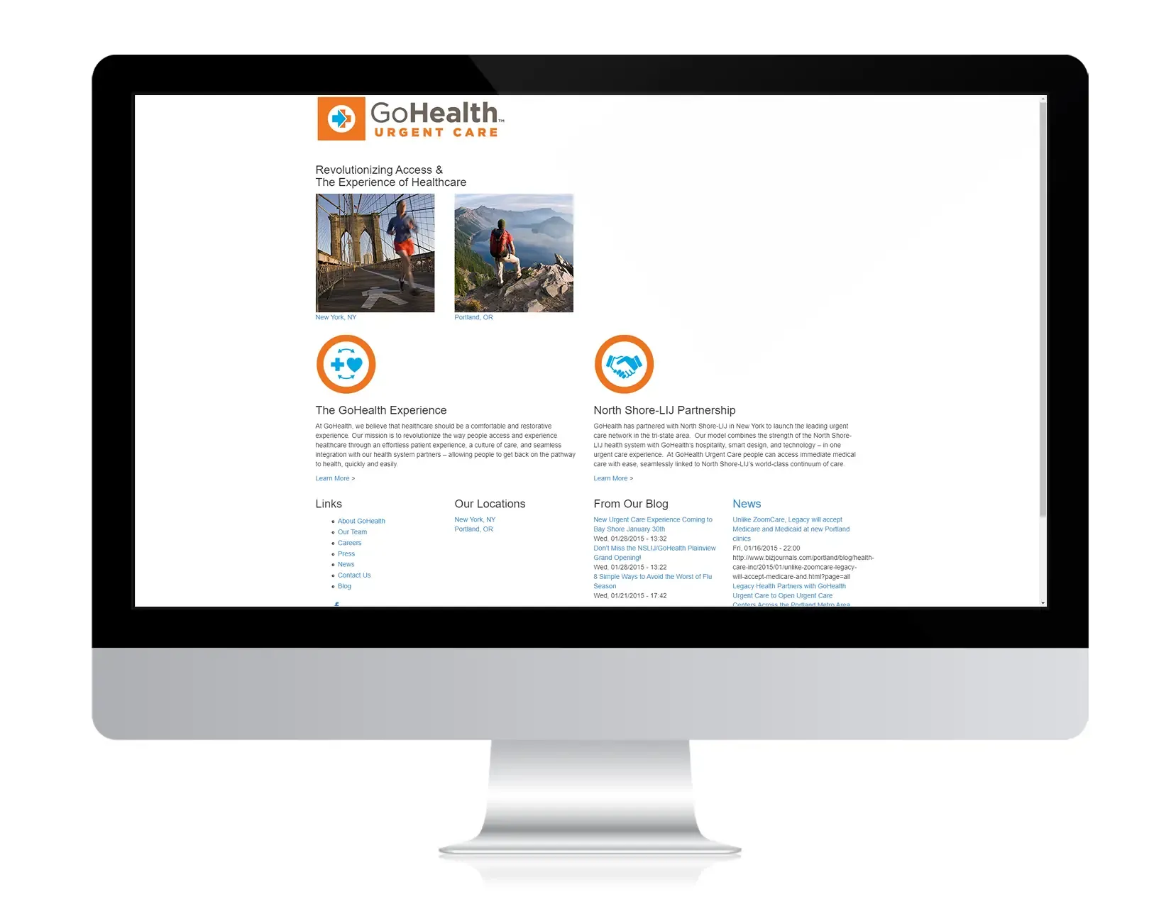 Northwell / GoHealth website before Hexapoint