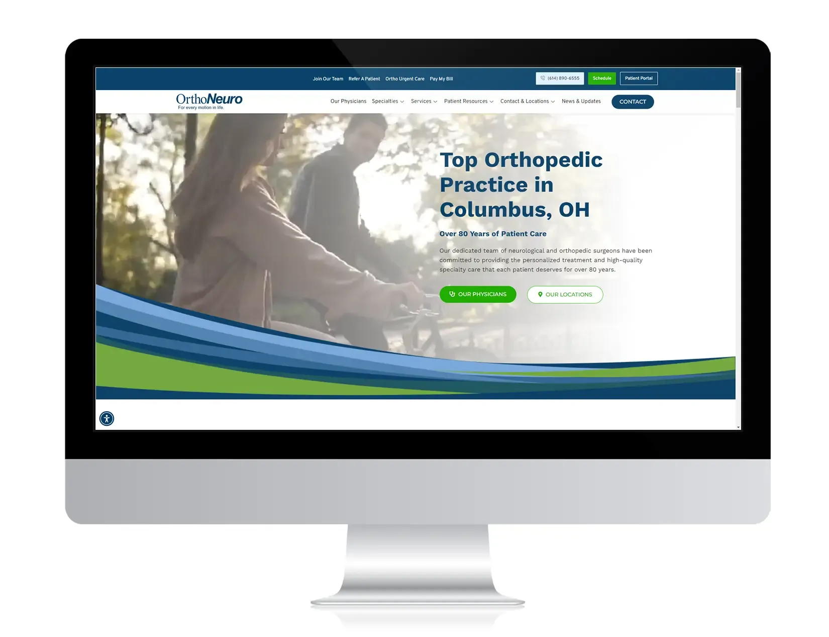 OrthoNeuro website after Hexapoint