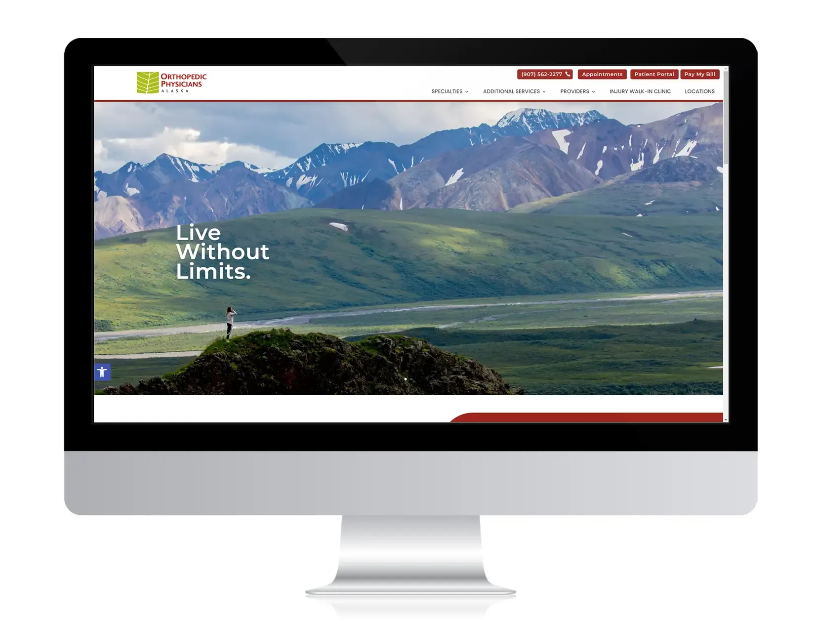 Orthopedic Physicians Alaska website after Hexapoint