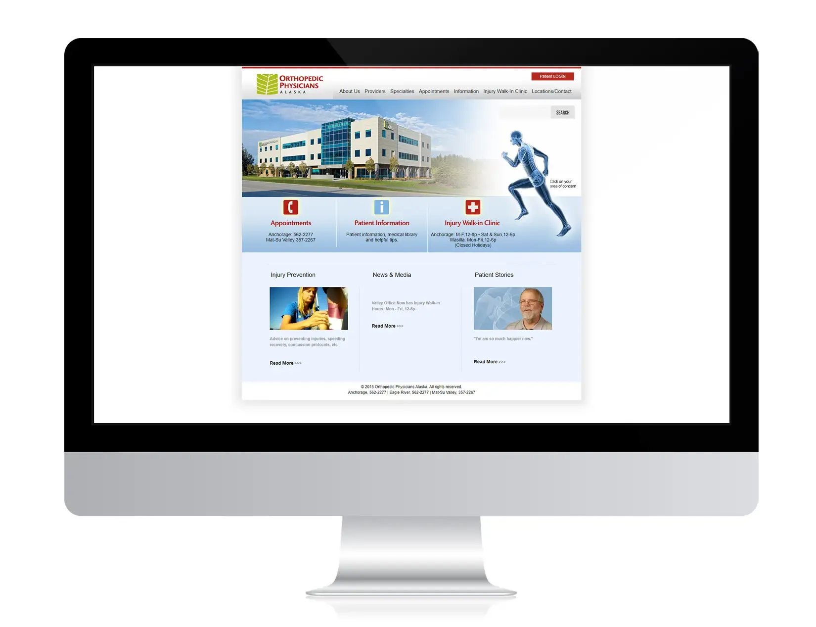 Orthopedic Physicians Alaska website before Hexapoint