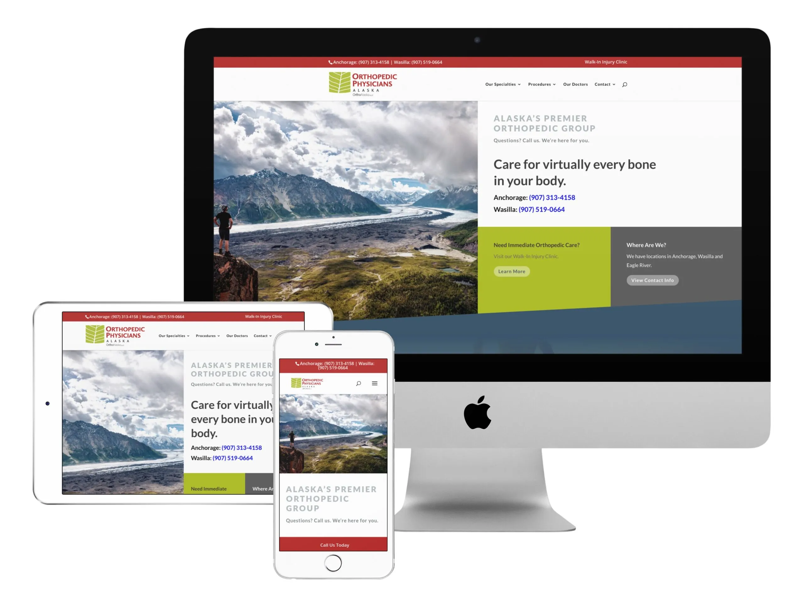 Orthopedic Alaska website design