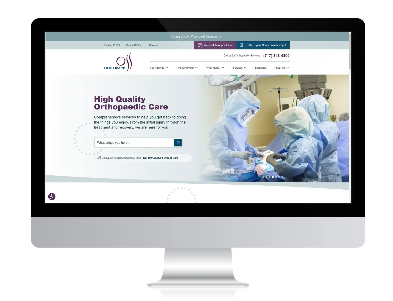 OSS Health & Hospital website after Hexapoint