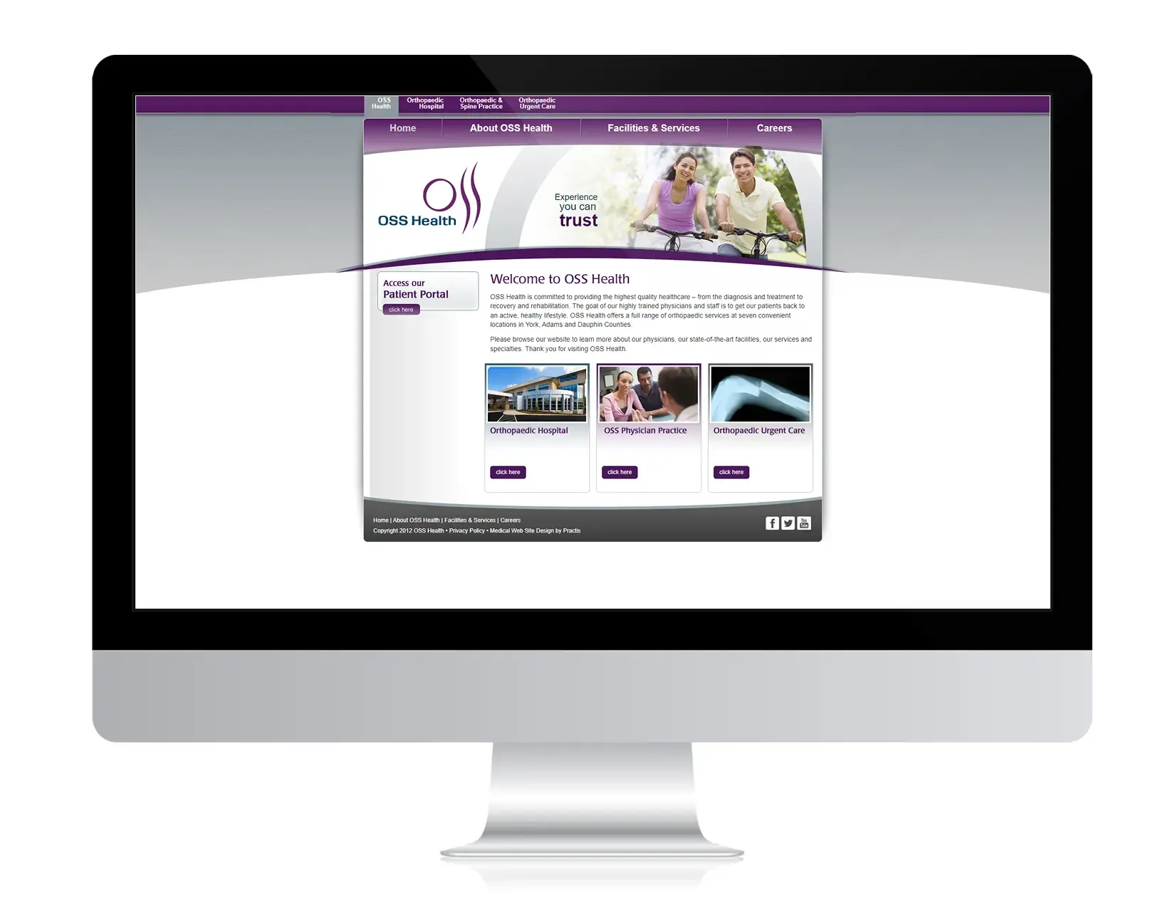 OSS Health & Hospital website before Hexapoint