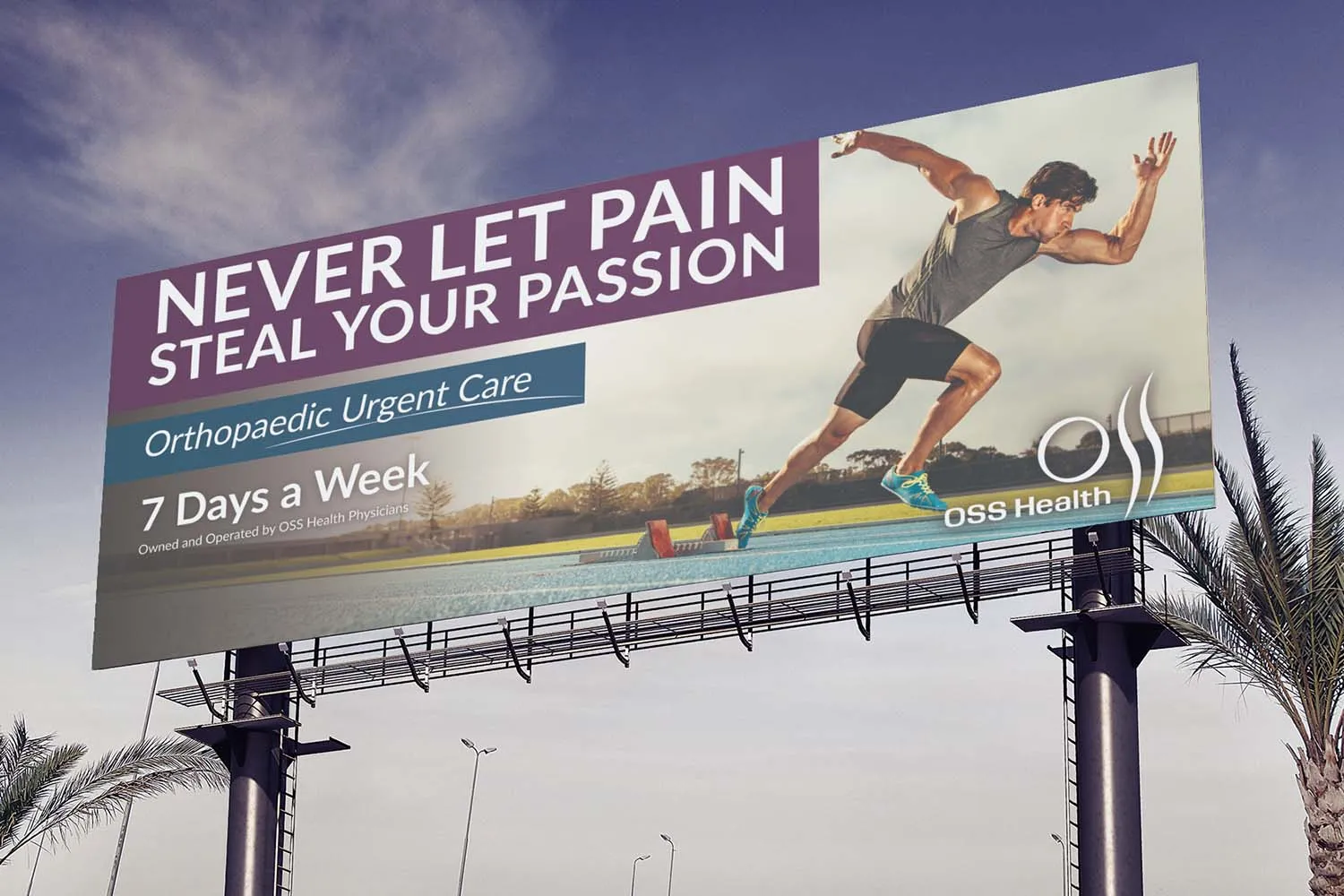 OSS Health "Never Let Pain Steal Your Passion" campaign key art