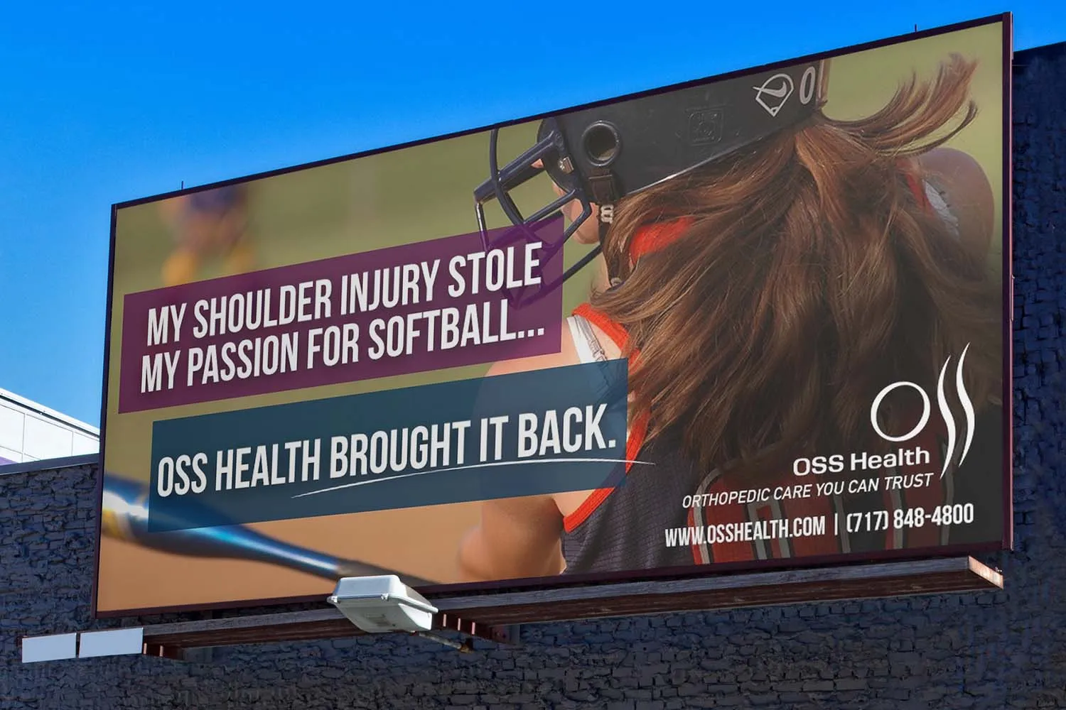 OSS Health "Never Let Pain Steal Your Passion" billboard