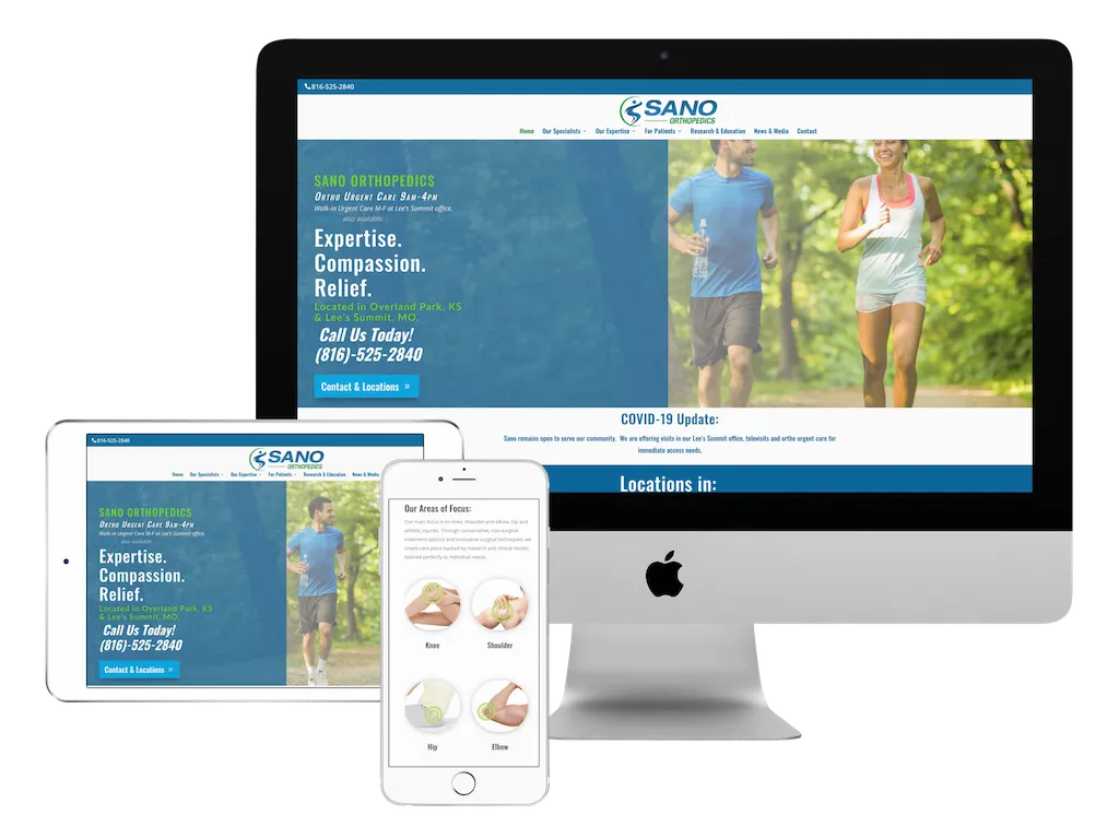 Sano Orthopedics website design